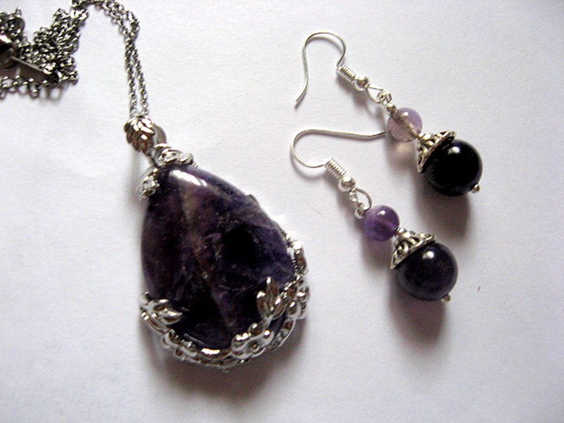 set bijuterii cu  ametist 52951 - bijuterii - seturi de bijuterii - Artynos.ro