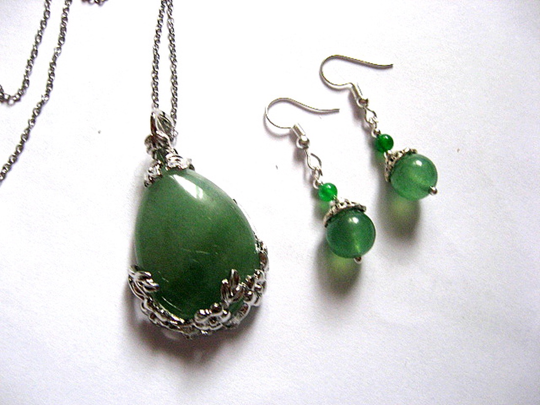 set bijuterii cu aventurin 52948 - bijuterii - seturi de bijuterii - Artynos.ro