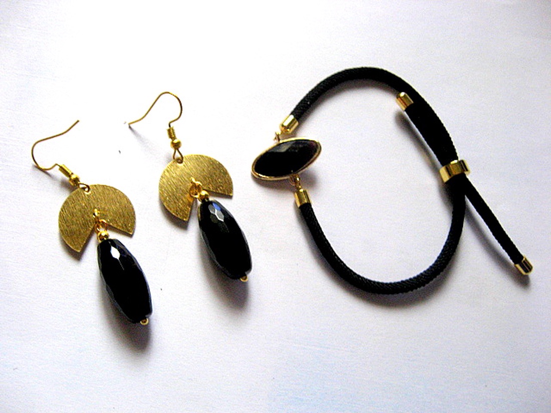 set bijuterii cu onix 52946 - bijuterii - seturi de bijuterii - Artynos.ro