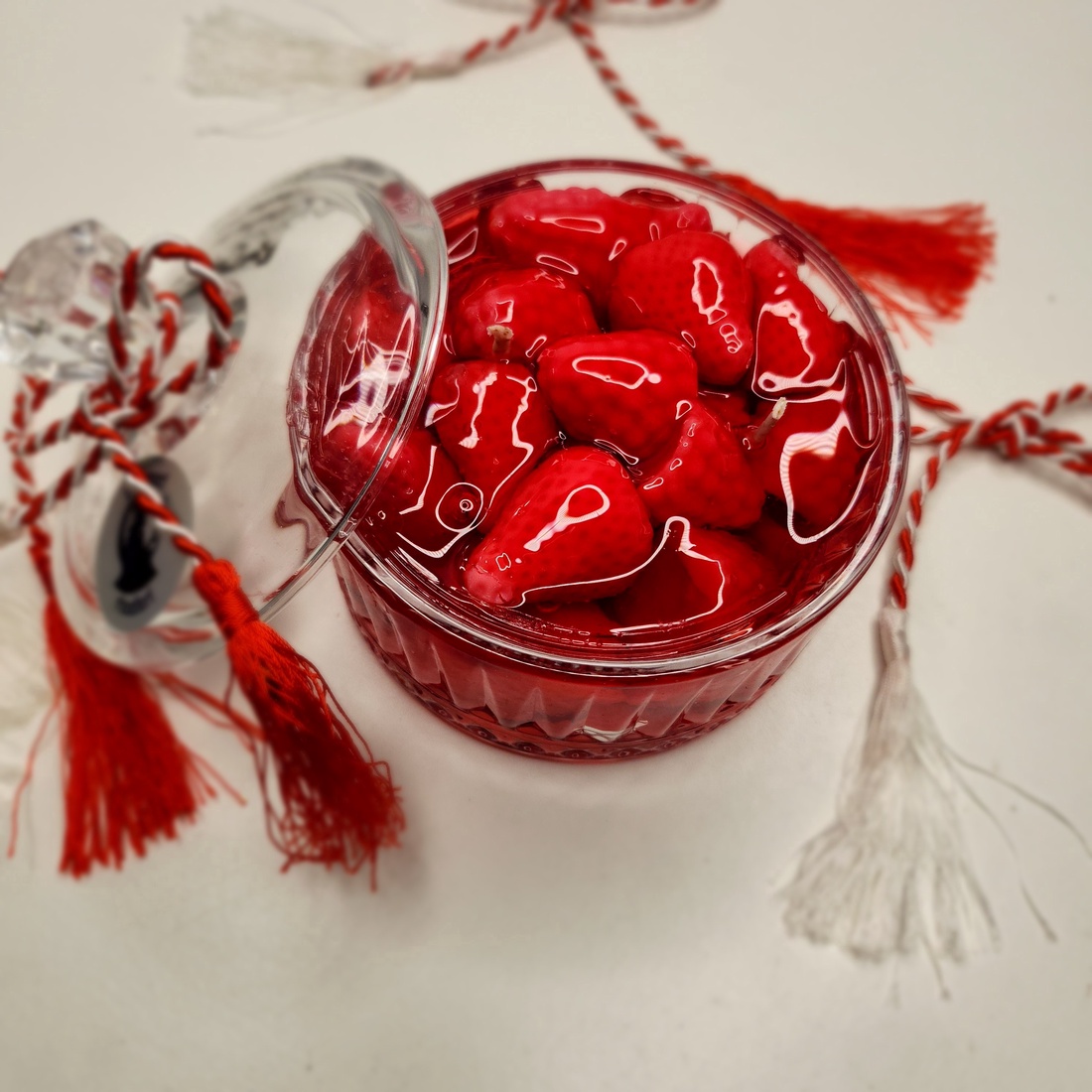 Bonboniera cu Căpșuni si Zmeura  - accessorii și unelte - materie primă mixtă - lumânare - Artynos.ro