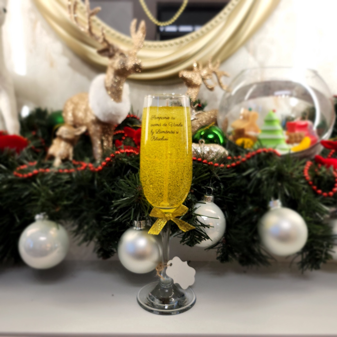 Lumânare Șampanie �din gel transparent de vanilie - pentru momente de neuitat. - casă & stil de viață - lumânări, parfumuri, arome - felinar cu lumânare - Artynos.ro