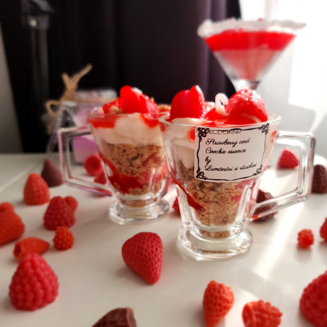 Strawberry and coockie desert - casă & stil de viață - lumânări, parfumuri, arome - ceară parfumată - Artynos.ro