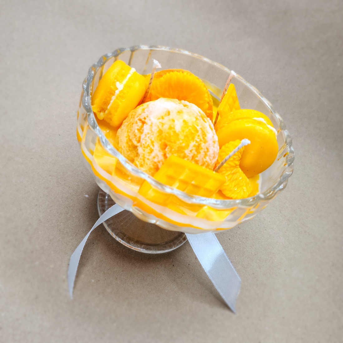 Lumanare Înghețată cu Macarons de Portocală  - casă & stil de viață - lumânări, parfumuri, arome - lumânări artizanale - Artynos.ro