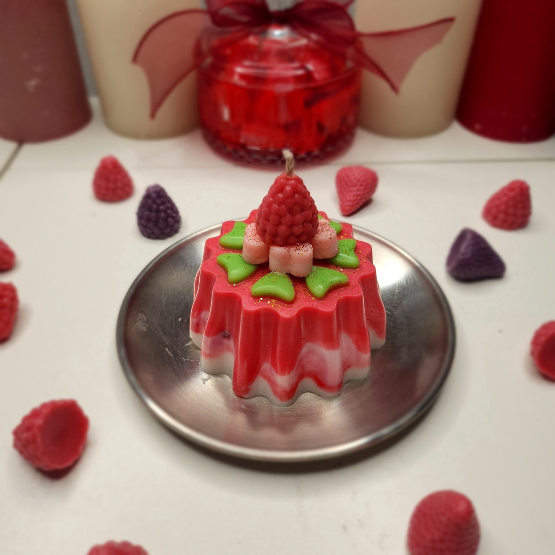 Lumanare Inimi cu Căpșună  - casă & stil de viață - lumânări, parfumuri, arome - ceară parfumată - Artynos.ro