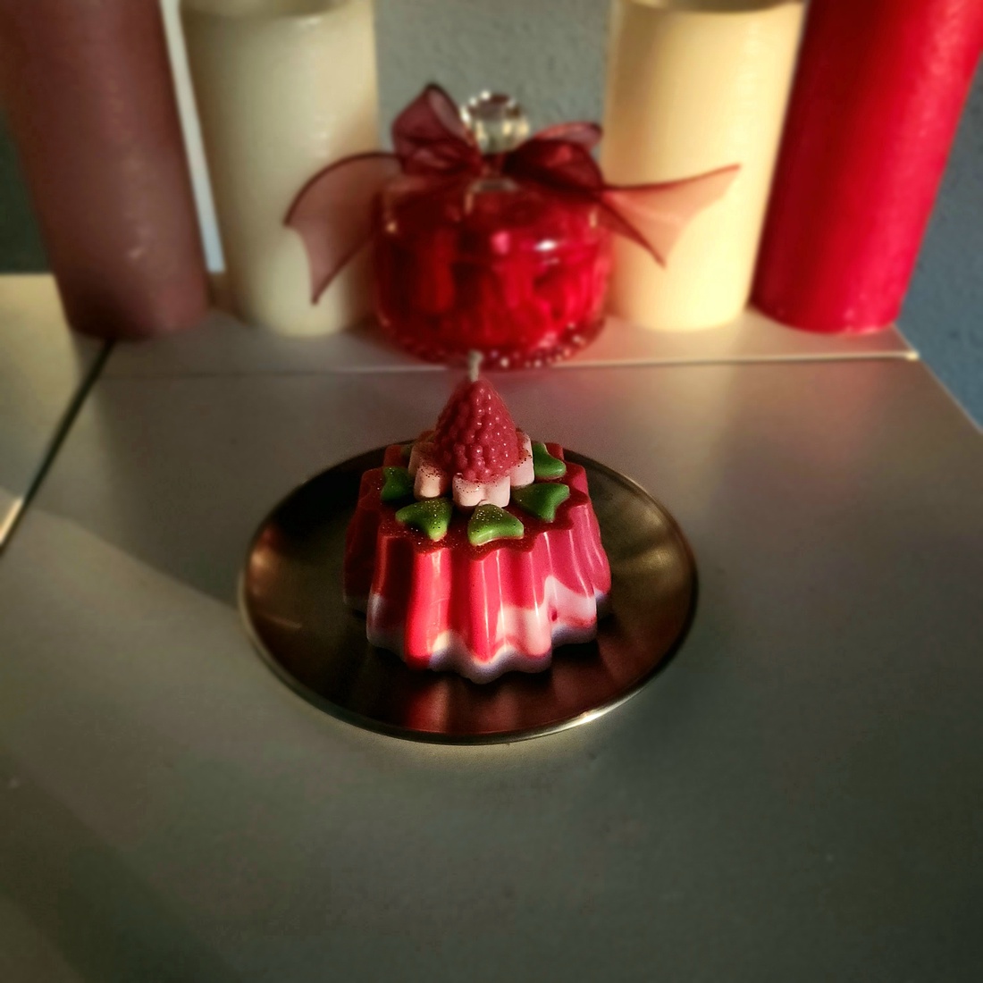 Lumanare Inimi cu Căpșună  - casă & stil de viață - lumânări, parfumuri, arome - ceară parfumată - Artynos.ro