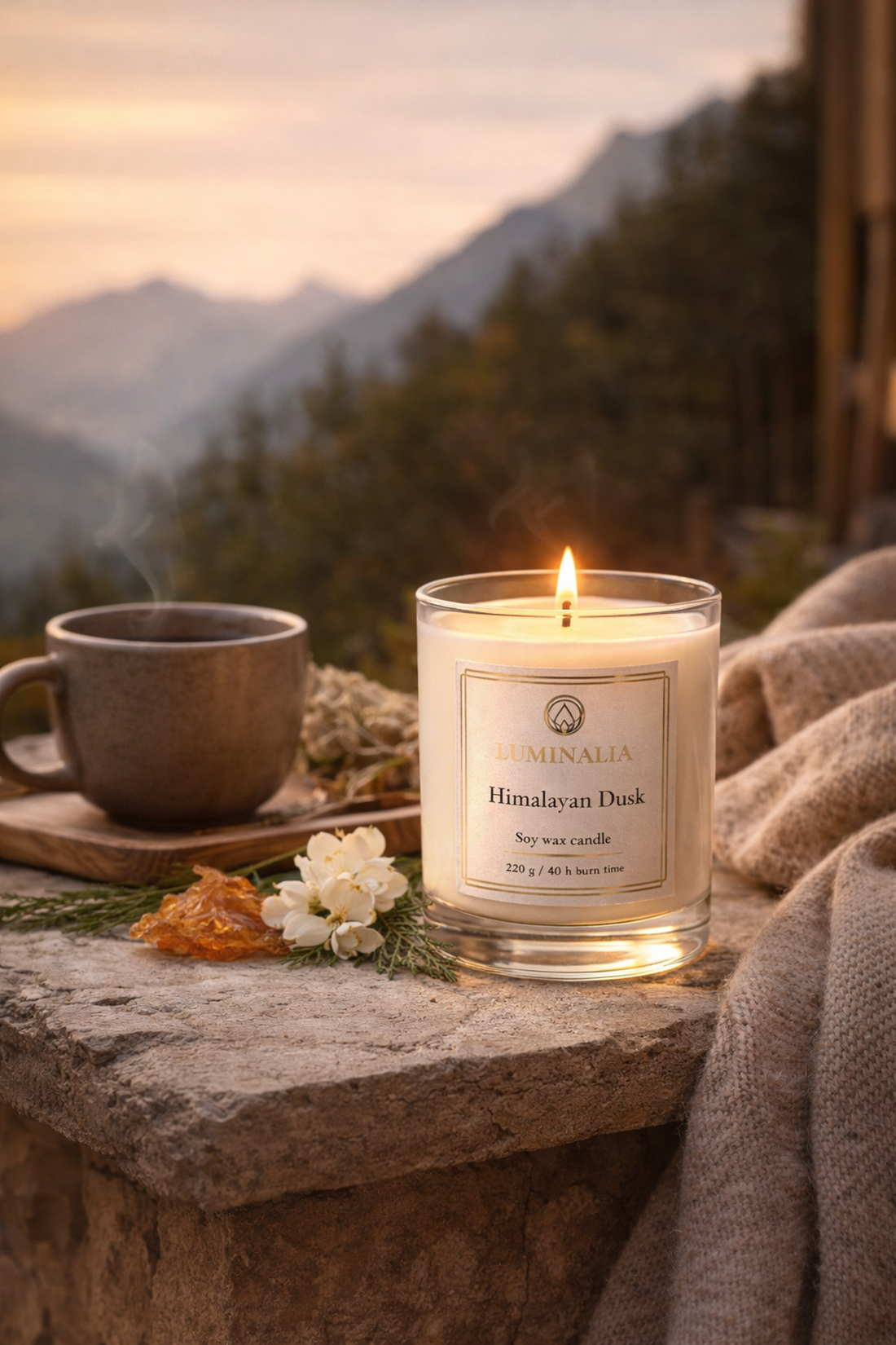 Lumanare 220g Himalayan Dusk  - casă & stil de viață - lumânări, parfumuri, arome - felinar cu lumânare - Artynos.ro