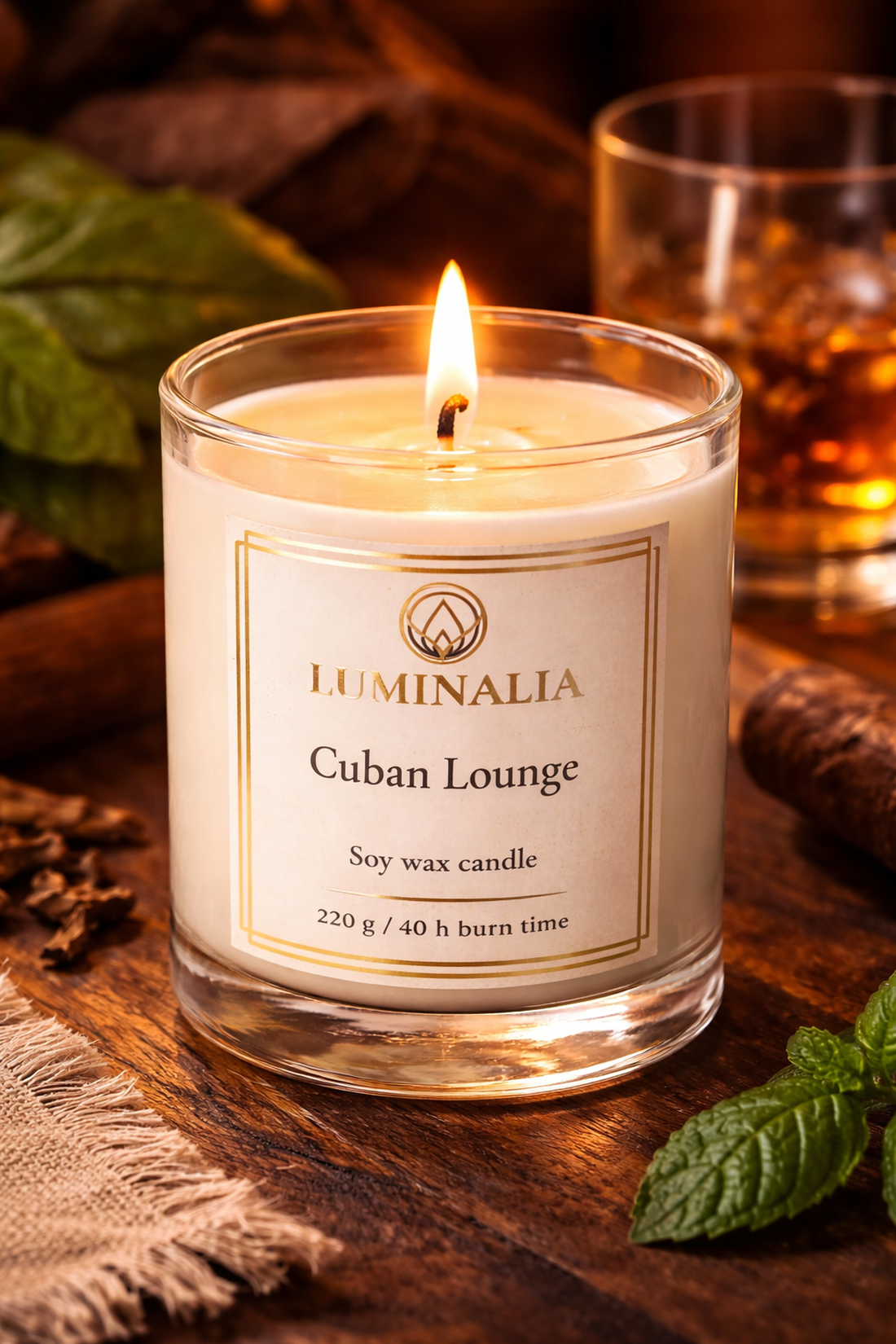 Lumanare 220g Cuban Lounge  - casă & stil de viață - lumânări, parfumuri, arome - felinar cu lumânare - Artynos.ro