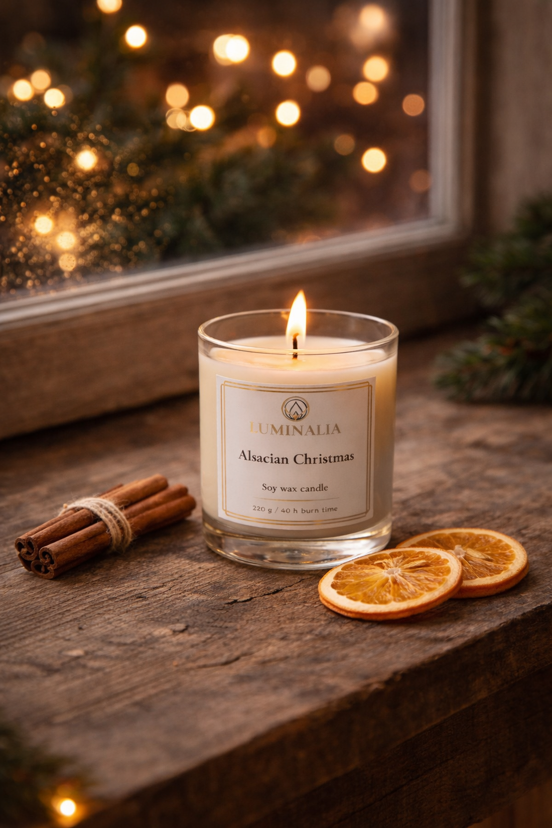Lumanare 220g Alsacian Christmas  - casă & stil de viață - lumânări, parfumuri, arome - felinar cu lumânare - Artynos.ro