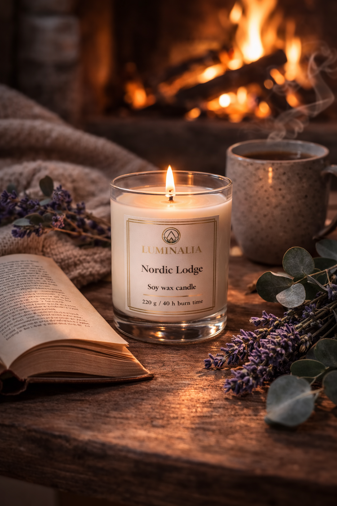 Lumanare 220g Nordic Lodge  - casă & stil de viață - lumânări, parfumuri, arome - felinar cu lumânare - Artynos.ro