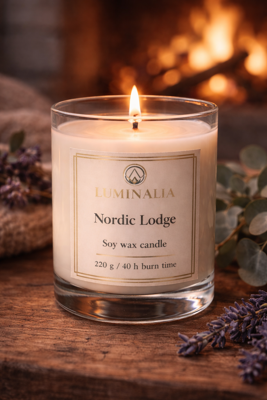 Lumanare 220g Nordic Lodge  - casă & stil de viață - lumânări, parfumuri, arome - felinar cu lumânare - Artynos.ro