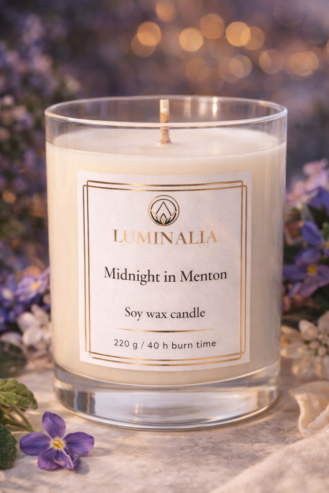 Lumanare 220g Midnight in Menton  - casă & stil de viață - lumânări, parfumuri, arome - ceară parfumată - Artynos.ro