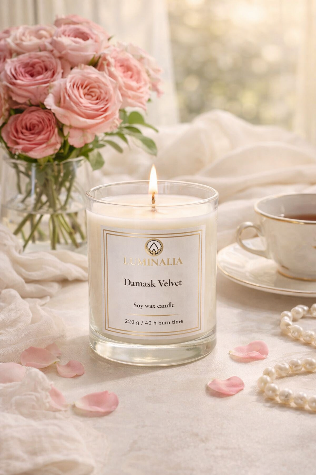 Lumanare 220g Damask Velvet  - casă & stil de viață - lumânări, parfumuri, arome - felinar cu lumânare - Artynos.ro