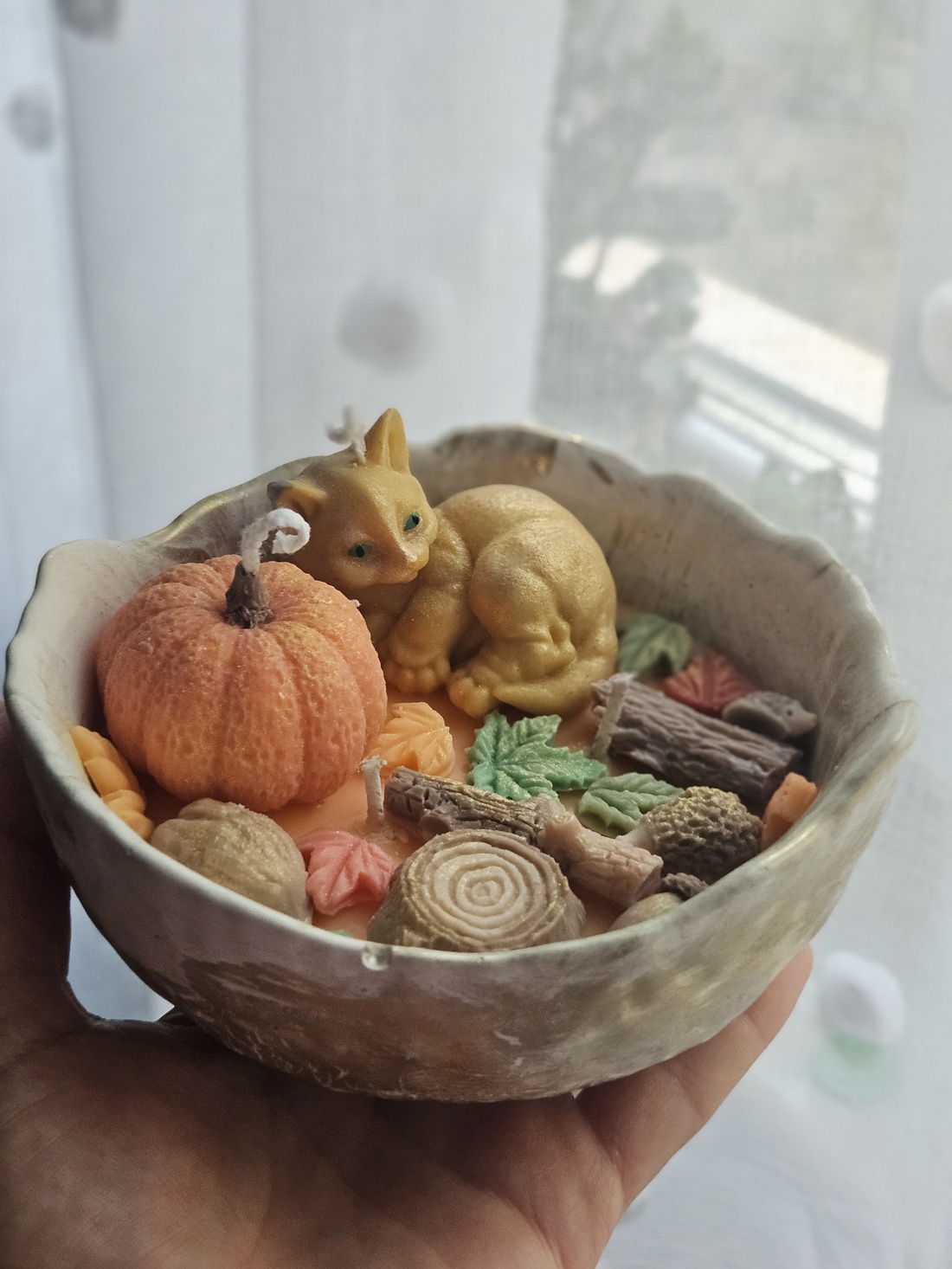 Lumânare Autumn cat - casă & stil de viață - lumânări, parfumuri, arome - lumânări artizanale - Artynos.ro