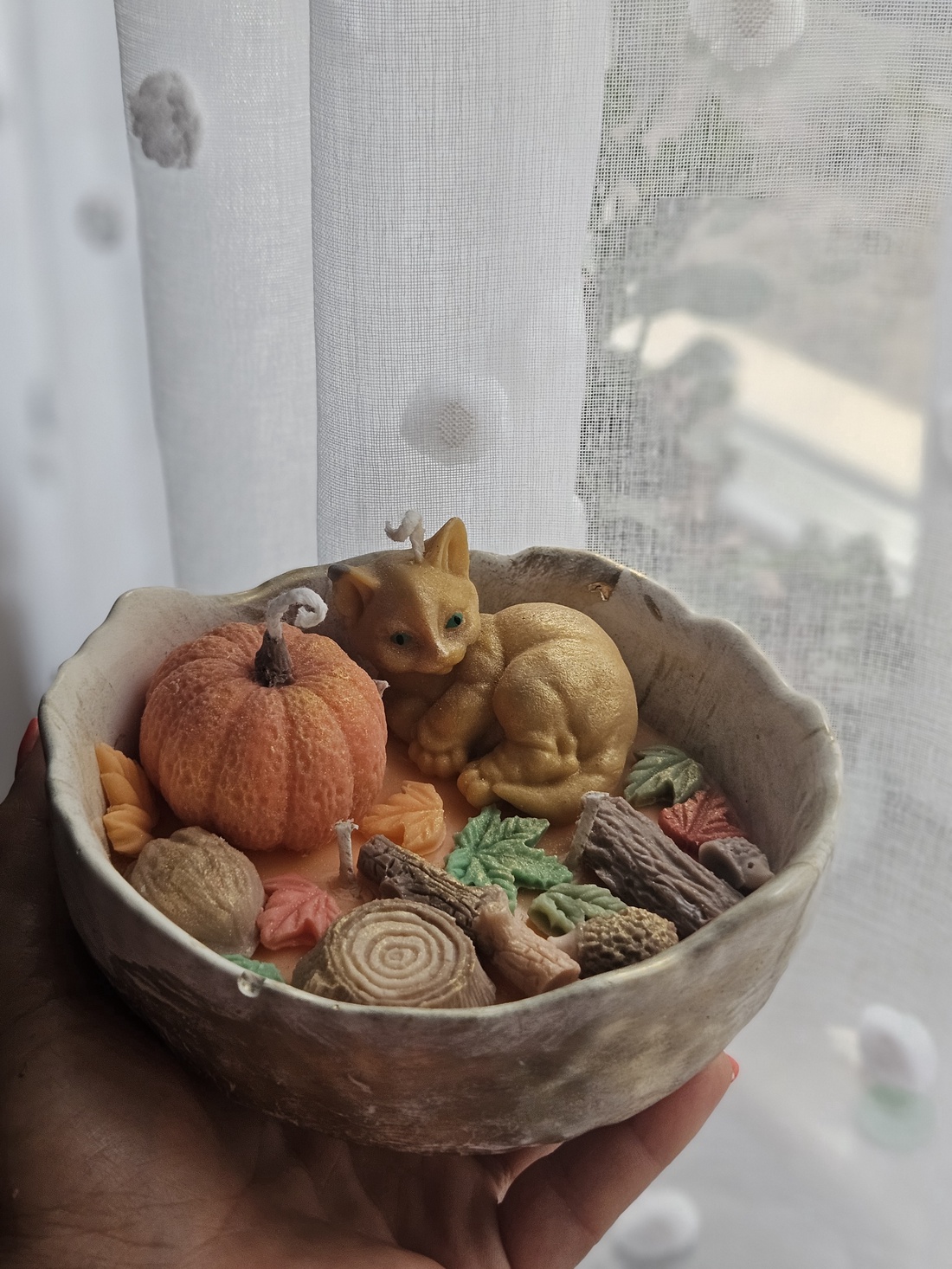 Lumânare Autumn cat - casă & stil de viață - lumânări, parfumuri, arome - lumânări artizanale - Artynos.ro