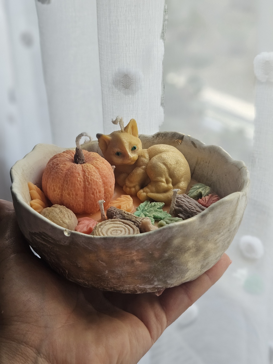 Lumânare Autumn cat - casă & stil de viață - lumânări, parfumuri, arome - lumânări artizanale - Artynos.ro
