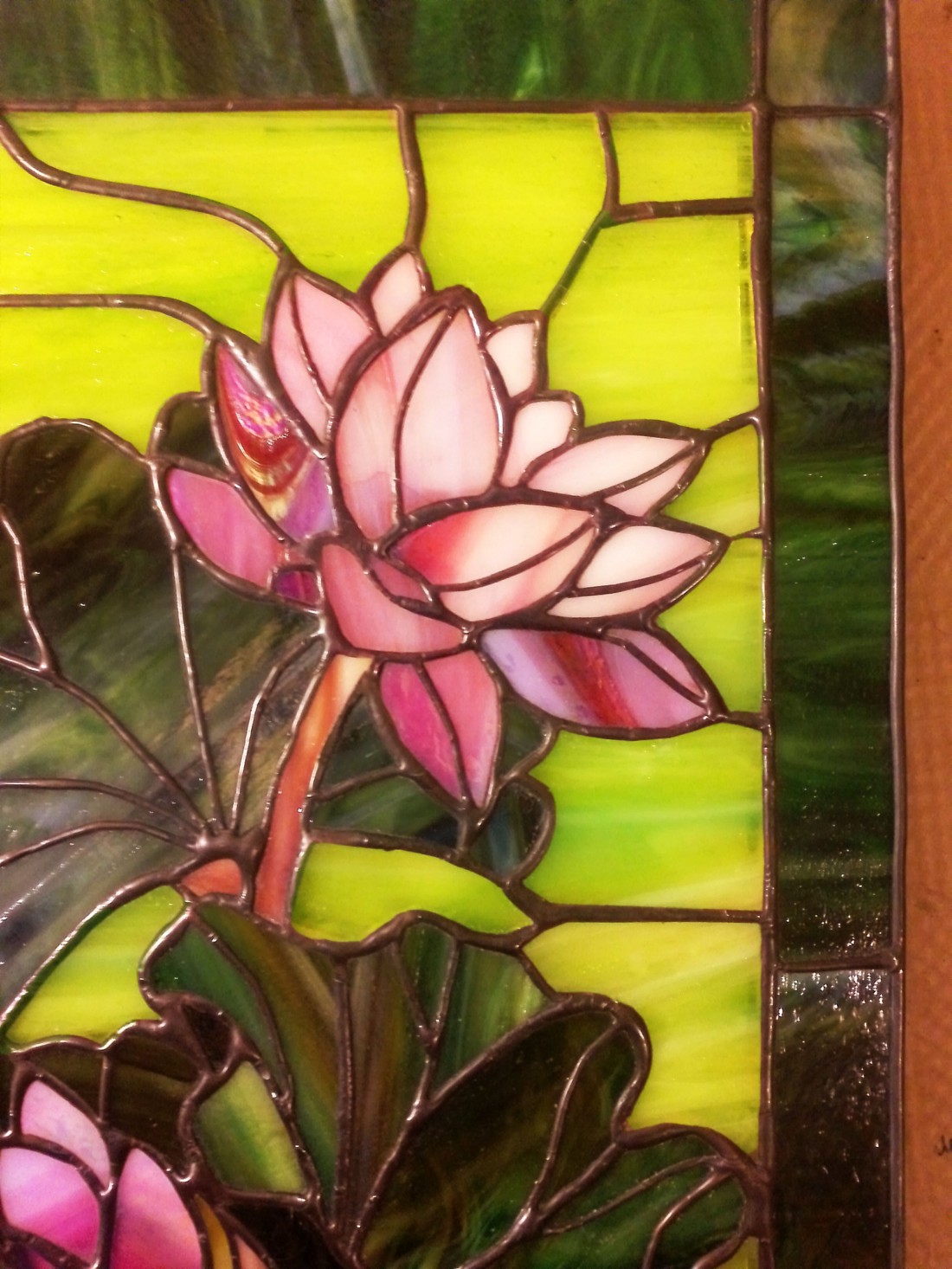 Indian lotus luminat tiffany arta de perete - casă & stil de viață - accesorii pentru decorat casa - picturi murale - artă murală din sticlă - Artynos.ro