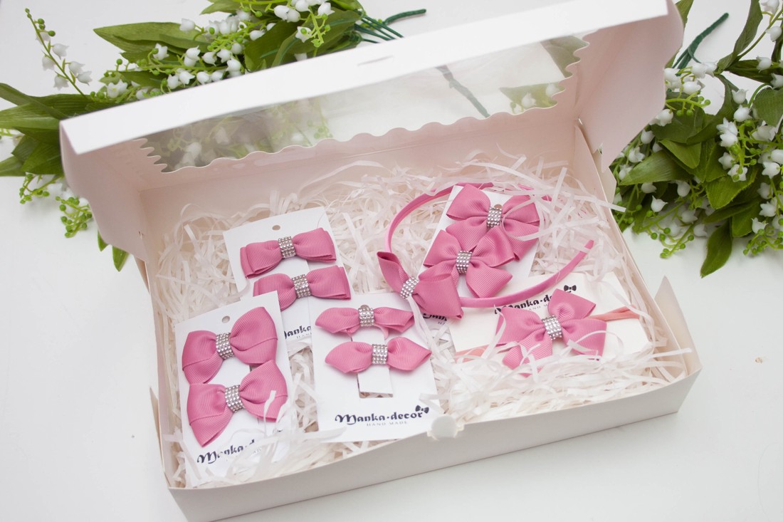 Pachet cadou pentru coafură - Raspberry Pink - îmbrăcăminte și modă - accesorii păr - bandă de păr și agrafe păr - Artynos.ro