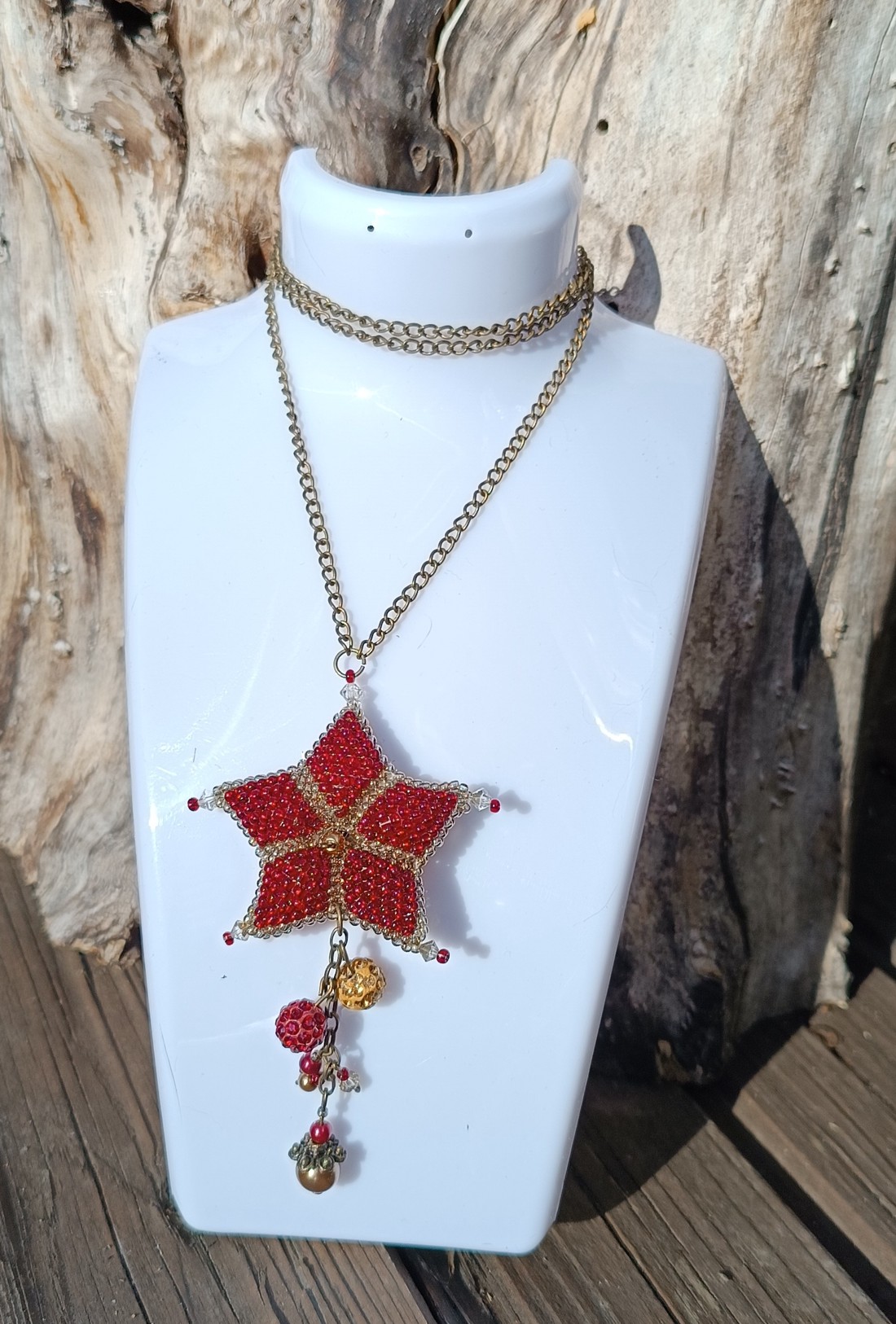 Burgundy stea - bijuterii - coliere - coliere din perle - Artynos.ro