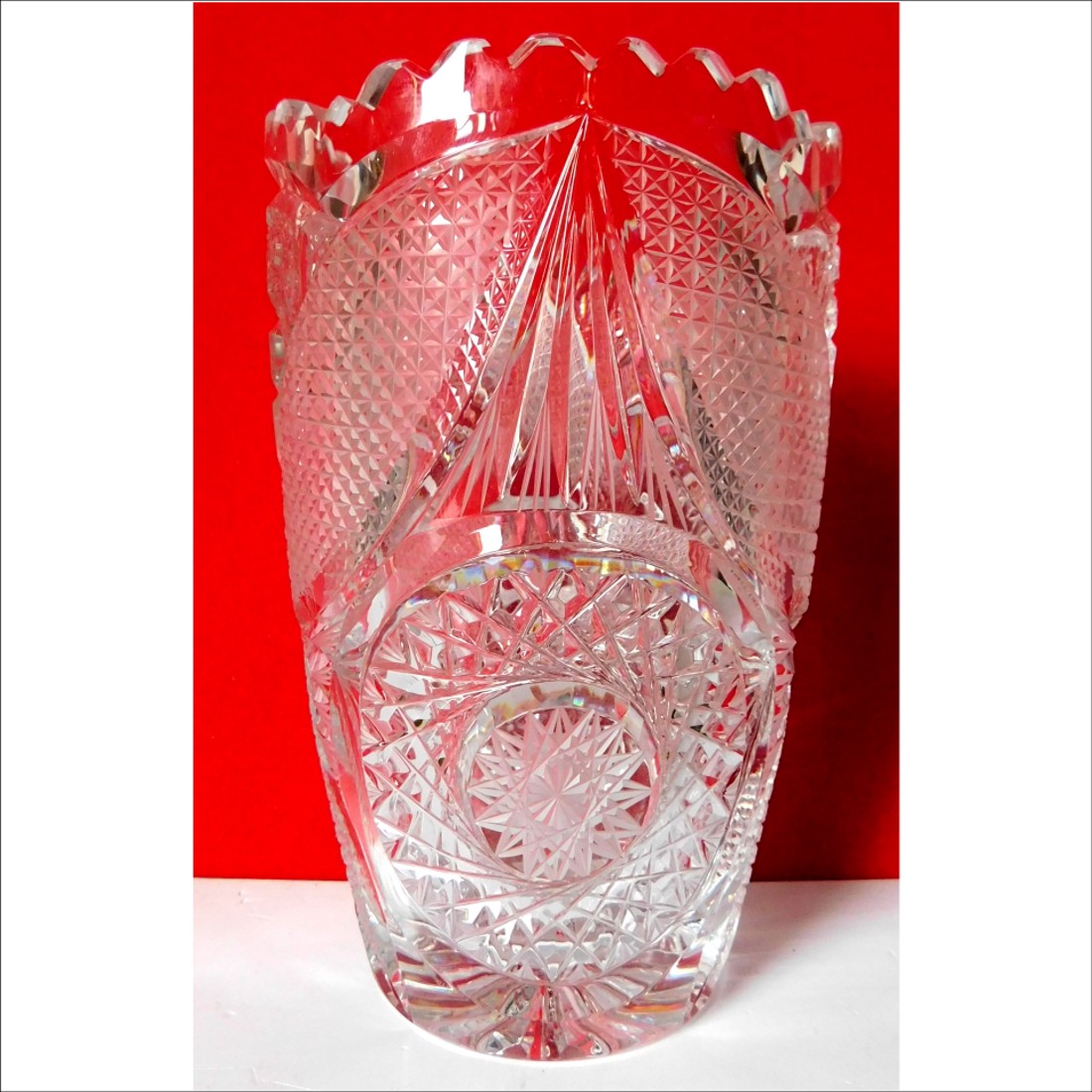 Vază mare din cristal boemian ceh lustruit - casă & stil de viață - decorațiuni de casă - accesorii florale - vaze - Artynos.ro