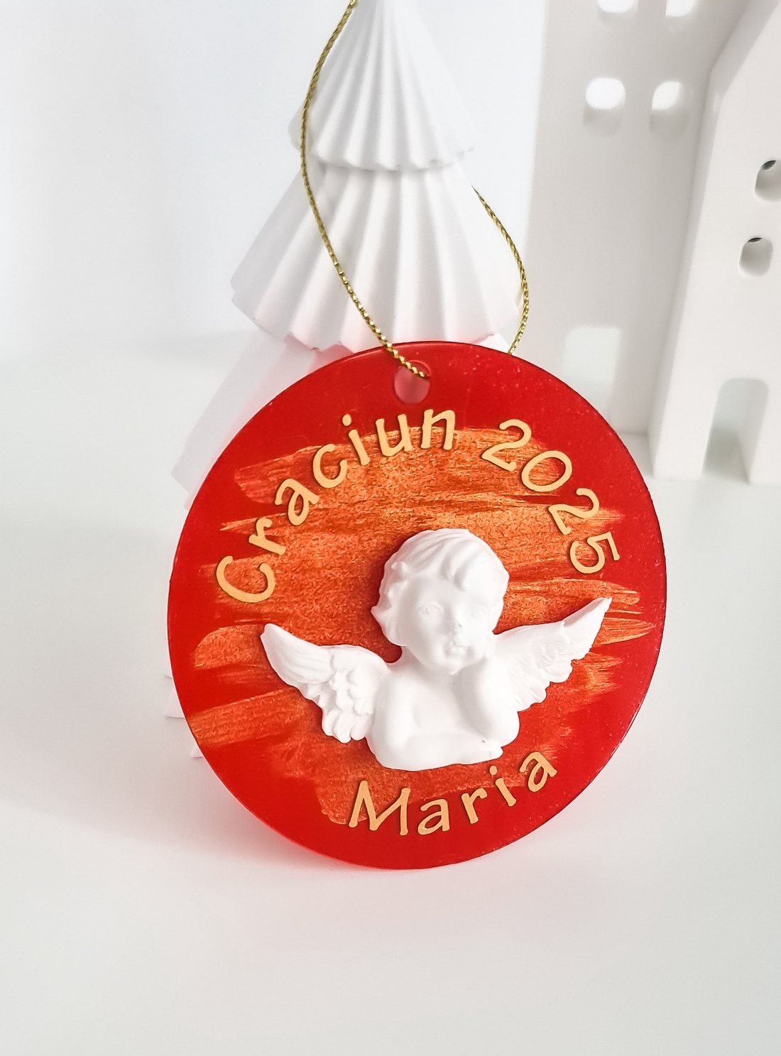 Glob plexiglass personalizat - crăciun - decorațiuni de crăciun de casă - figurine pentru pomul de crăciun - Artynos.ro