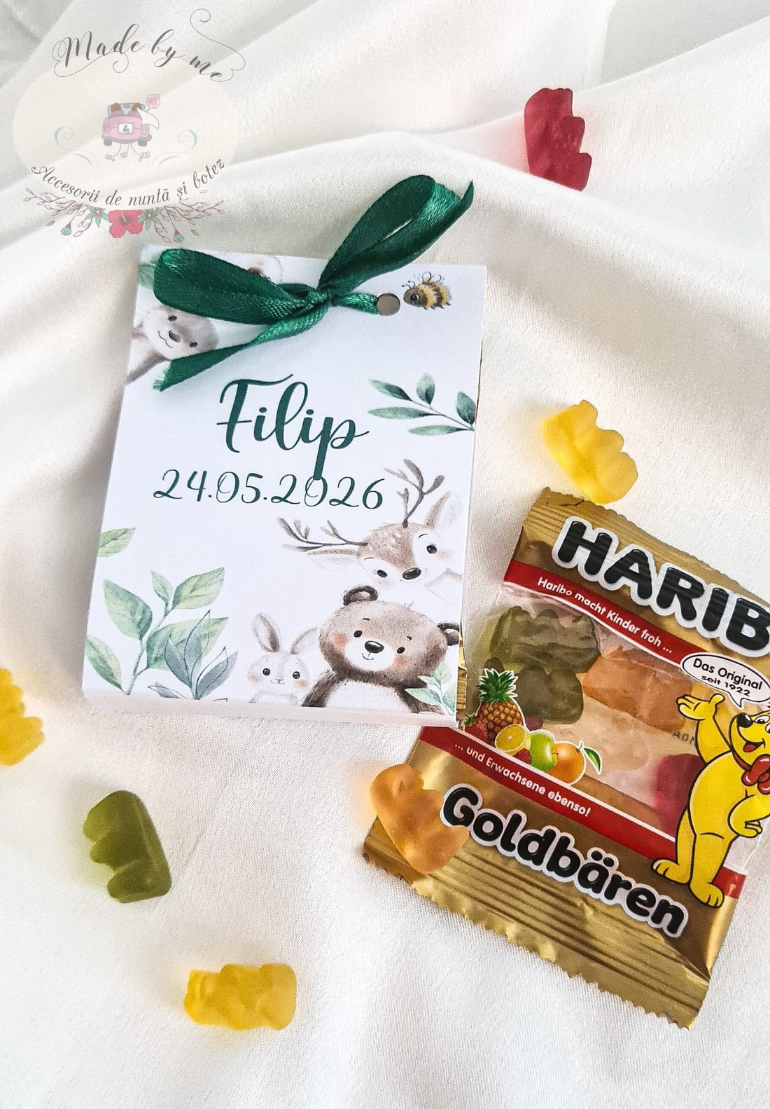 Marturii botez cu jeleuri - accesorii nuntă - materiale decor pentru nuntă - decorațiuni nuntă - Artynos.ro