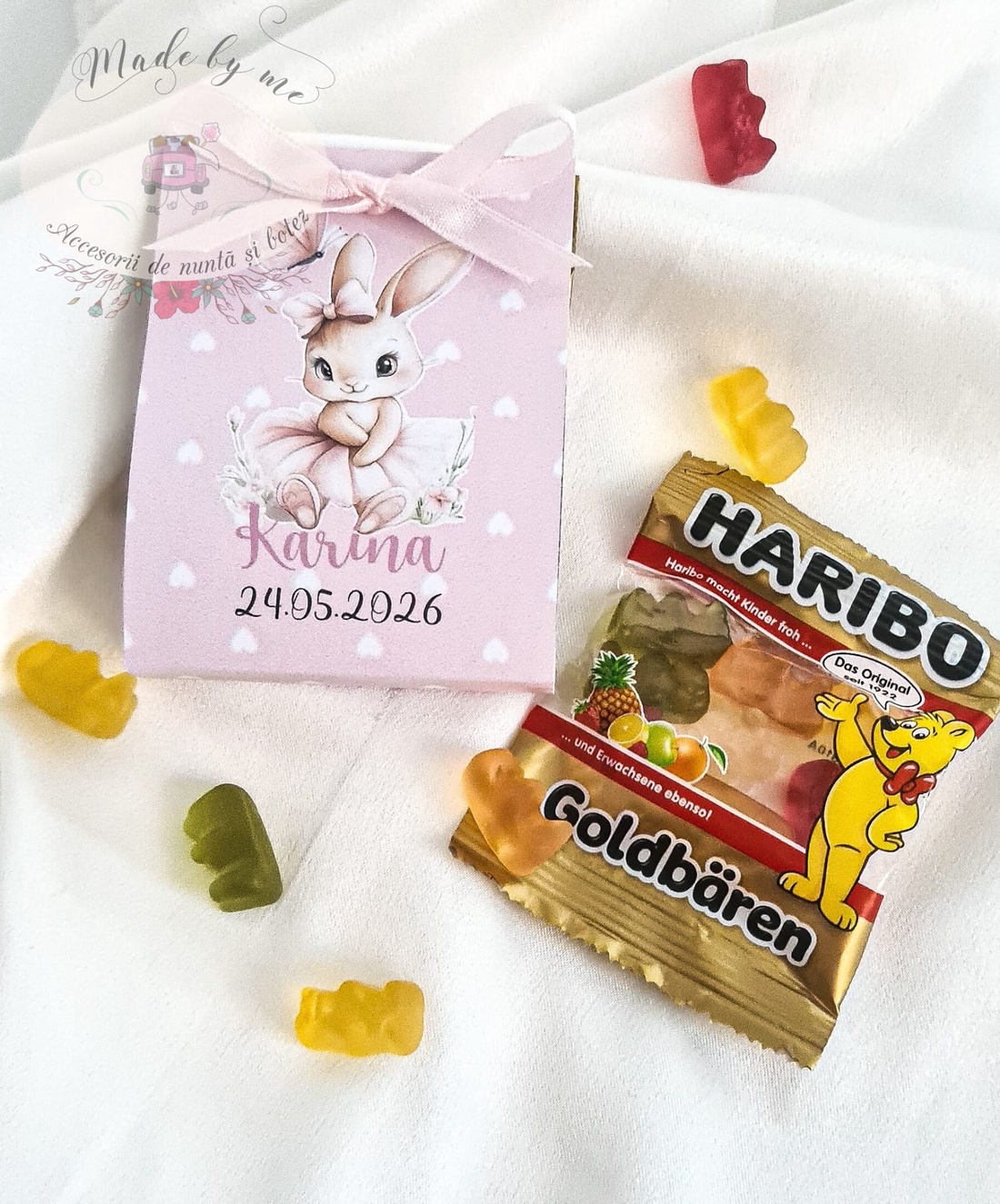 Marturii botez cu jeleuri - accesorii nuntă - materiale decor pentru nuntă - decorațiuni nuntă - Artynos.ro