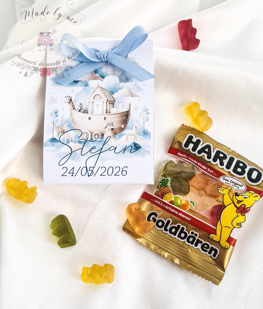 Marturii botez cu jeleuri - accesorii nuntă - materiale decor pentru nuntă - decorațiuni nuntă - Artynos.ro