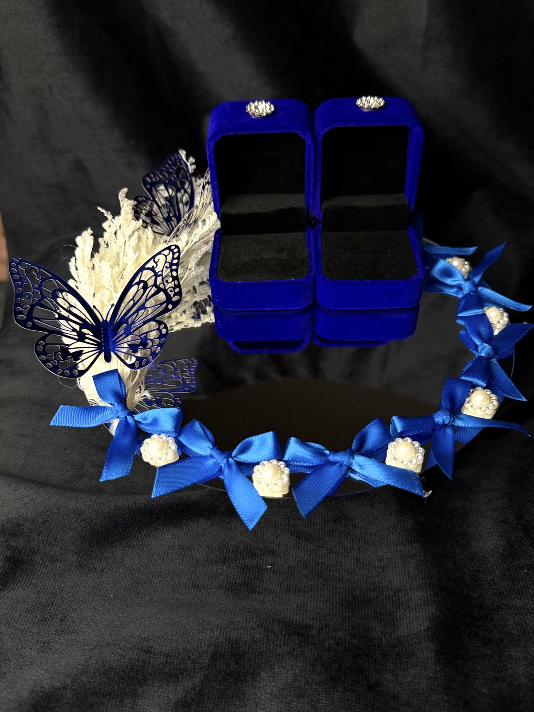 Oglindă Verighete  - accesorii nuntă - accesorii de nuntă - suport verighete și perne pentru inele - Artynos.ro