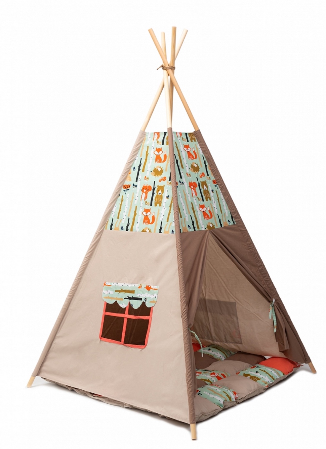 Cort TeePee Animalute Din Padure - jucării și echipamente pentru copii - corturi, căsuțe de copii - Artynos.ro