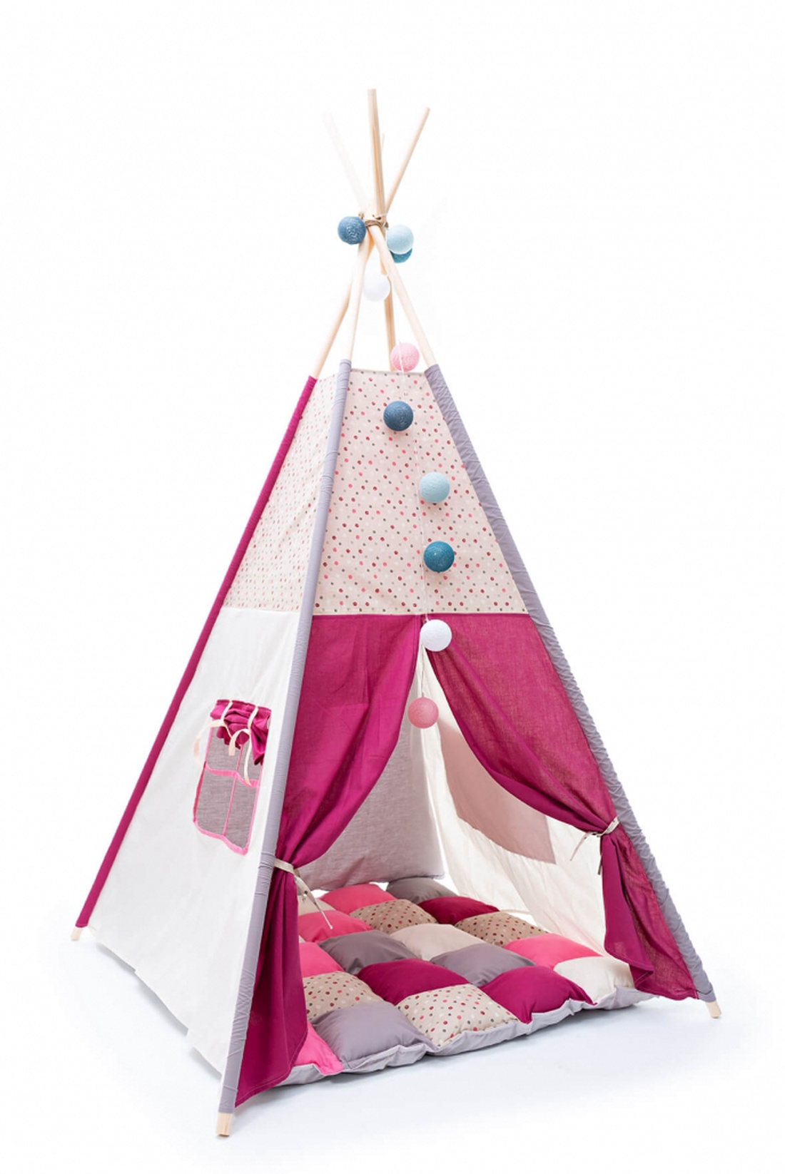Cort TeePee Fucsia - jucării și echipamente pentru copii - corturi, căsuțe de copii - Artynos.ro