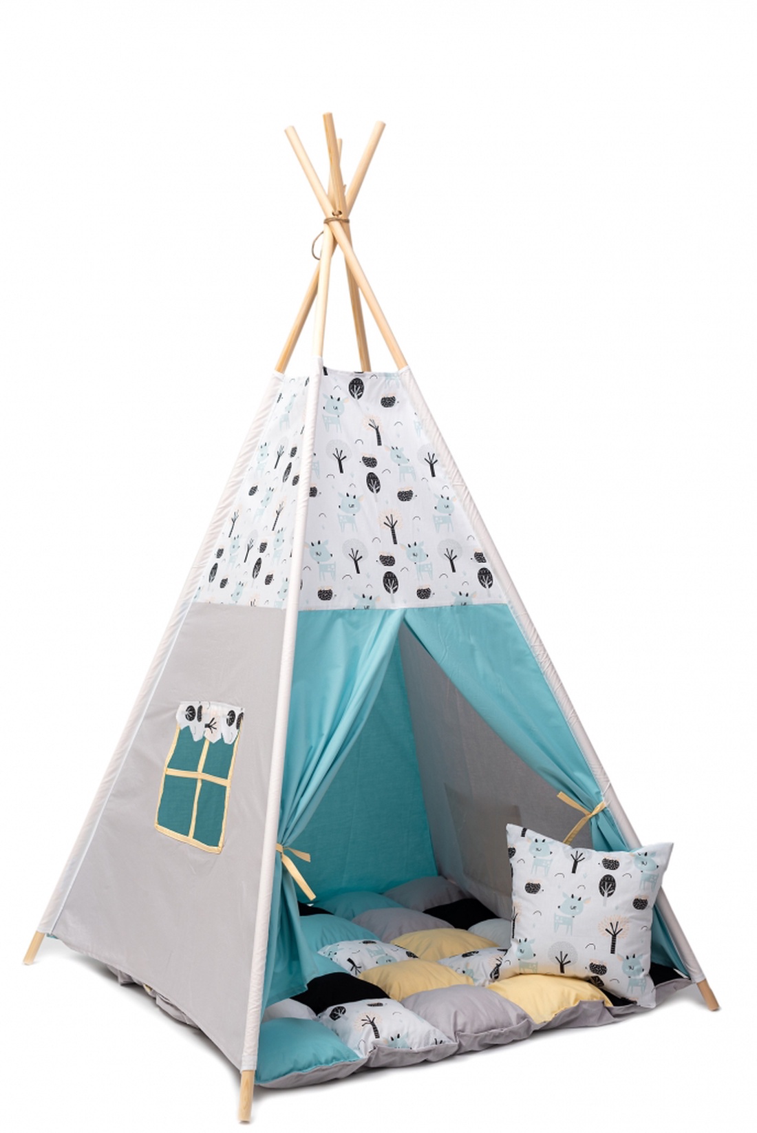Cort TeePee Animăluțe mentă  - jucării și echipamente pentru copii - corturi, căsuțe de copii - Artynos.ro
