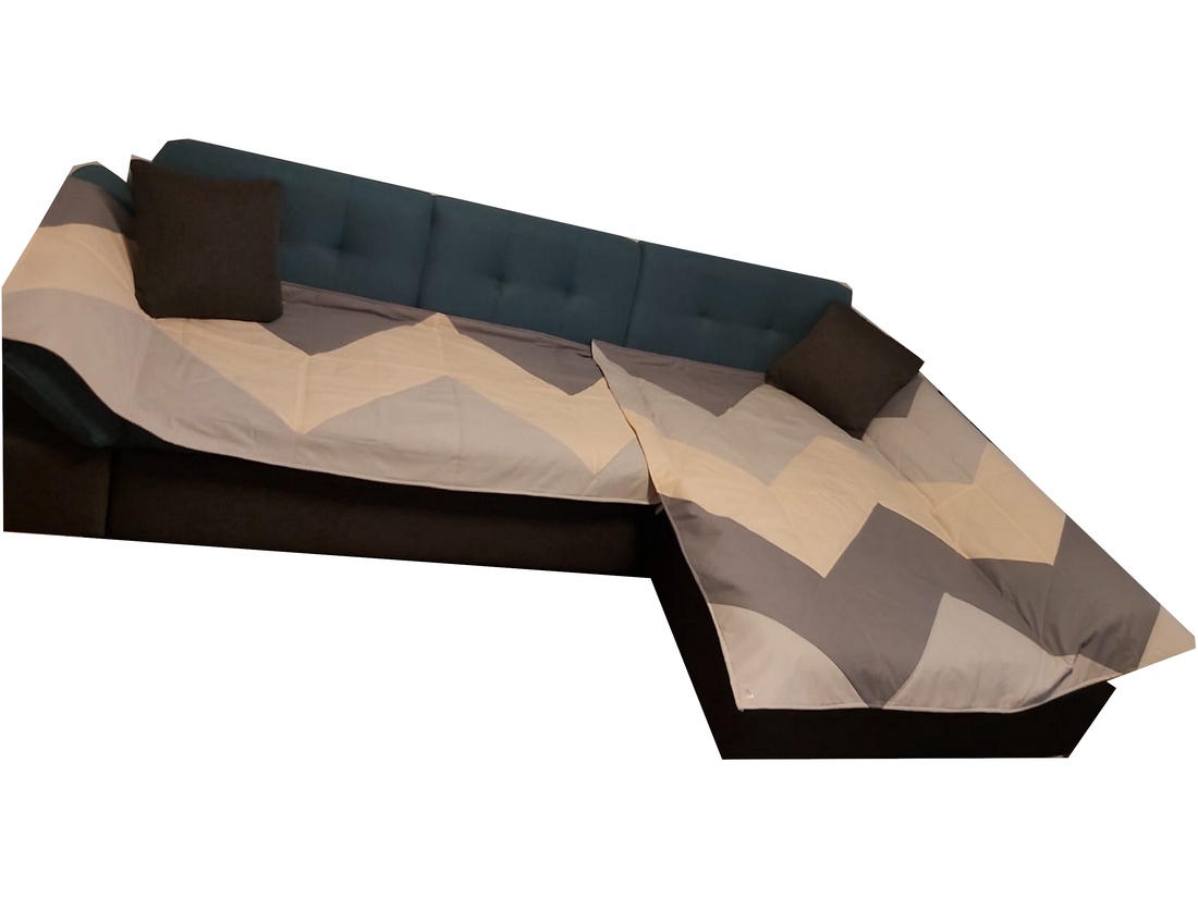 Set Huse Coltar Model ZigZag Gri-Crem - casă & stil de viață - textile de casă - cuvertură de pat - Artynos.ro