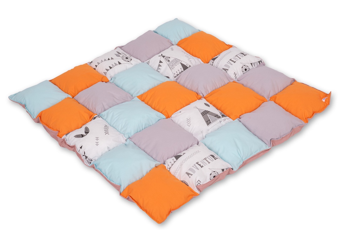 Covoras Pufos TeePee Orange - jucării și echipamente pentru copii - jucării bebeluși - covoraș de joacă - Artynos.ro