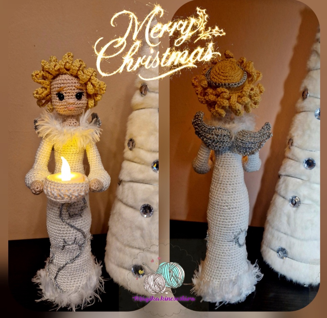 înger de Crăciun - casă & stil de viață - accesorii pentru decorat casa - decorațiuni de masă și decorațiuni pentru rafturi  - fețe de masă croșetate - Artynos.ro