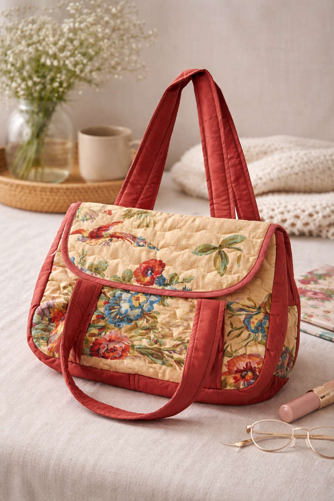 Geanta Patchwork - Belle jardin - genți și portofele - genți de mână și umăr - geantă casual - Artynos.ro