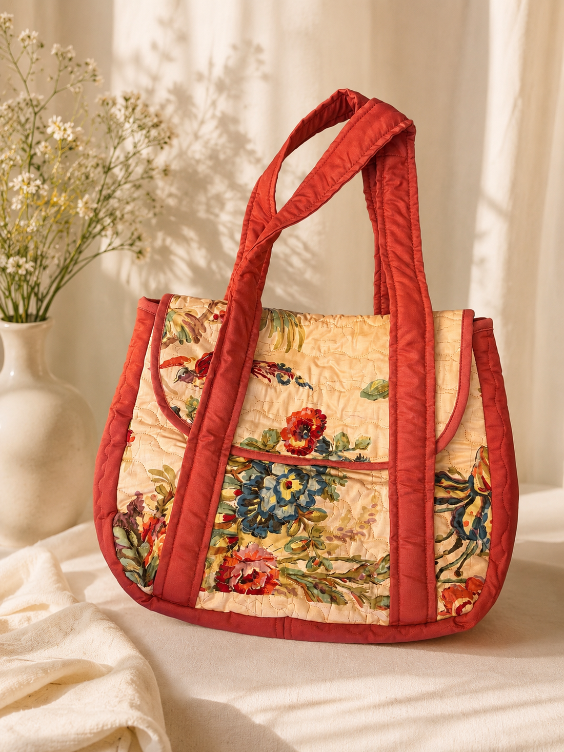Geanta Patchwork - Belle jardin - genți și portofele - genți de mână și umăr - geantă casual - Artynos.ro