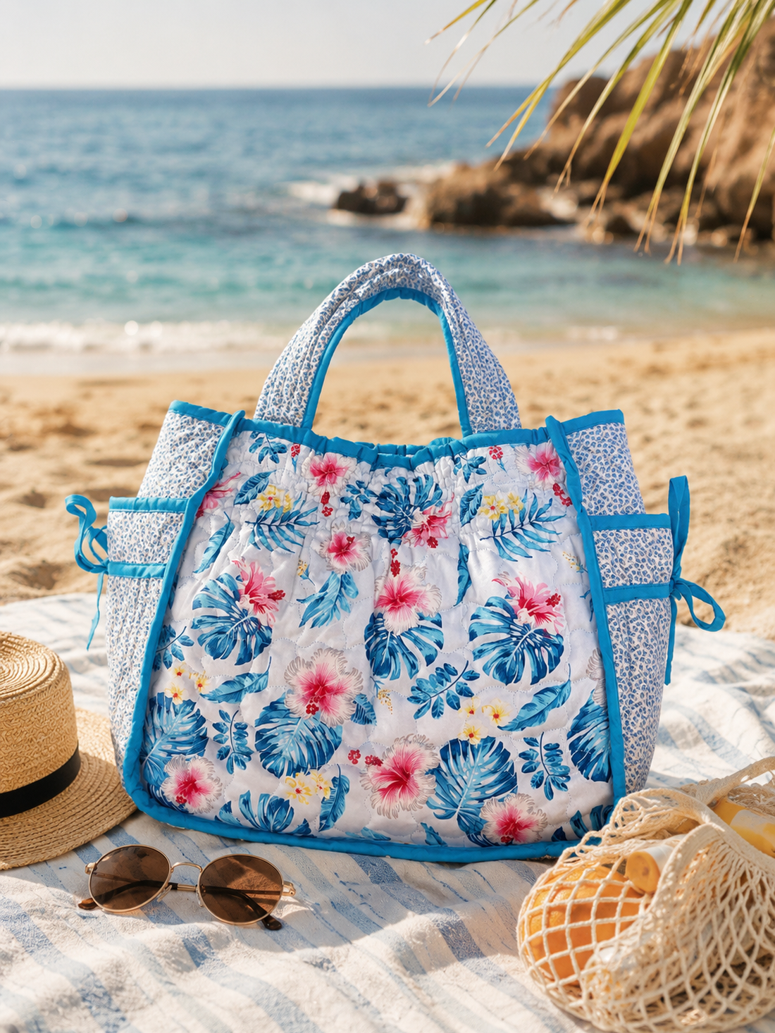 Geanta Patchwork cu organizator detasabil - Lagoon - genți și portofele - geantă pentru cumpărături - totebaguri - Artynos.ro
