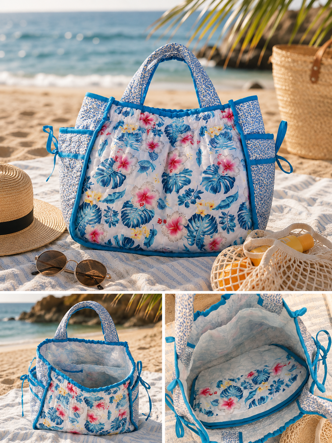Geanta Patchwork cu organizator detasabil - Lagoon - genți și portofele - geantă pentru cumpărături - totebaguri - Artynos.ro