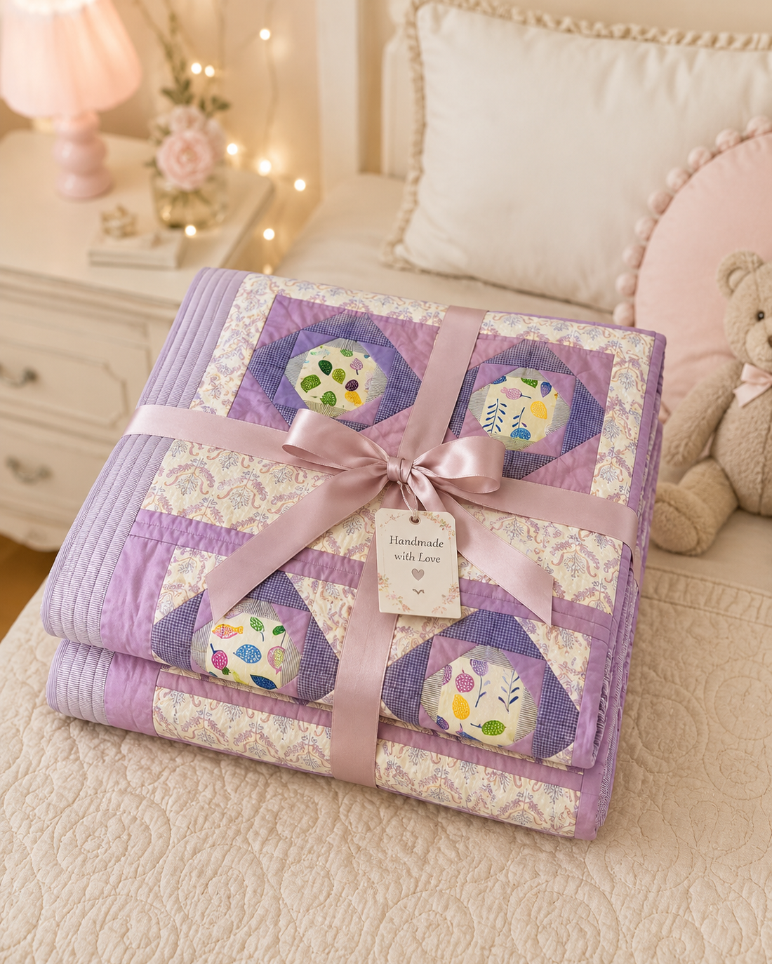 Cuvertură patchwork pentru copii � Grădina Lila - casă & stil de viață - textile de casă - cuvertură de pat - Artynos.ro