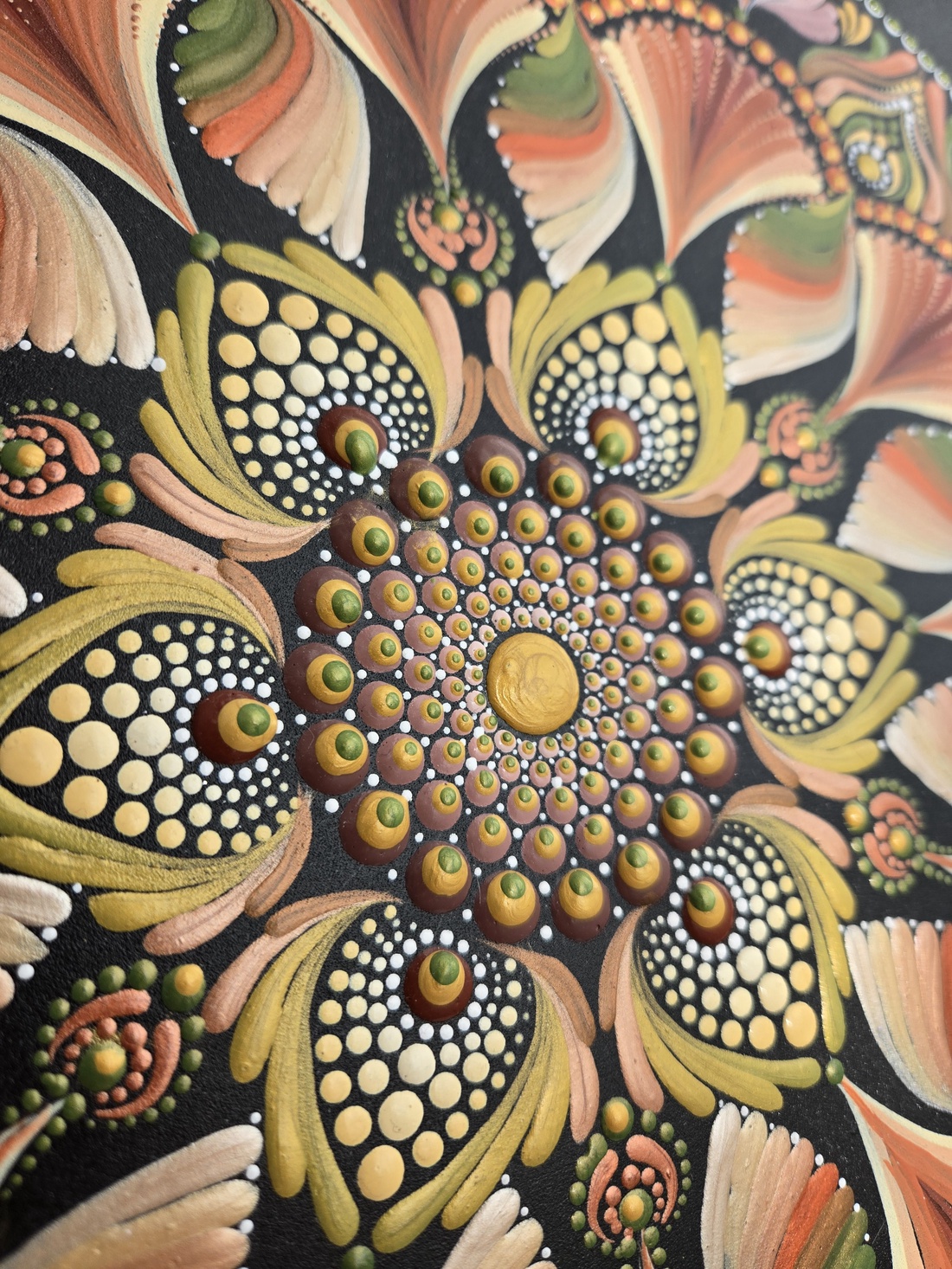 Armonia Pământului � mandală pictată manual, artă decorativă premium - casă & stil de viață - decorațiuni de casă - decor spiritual - mandala - Artynos.ro