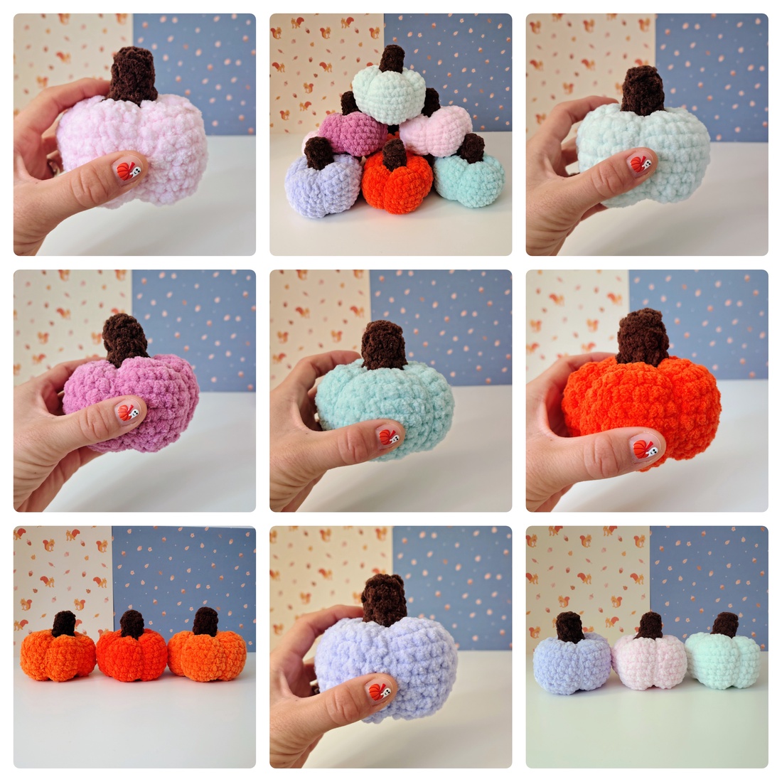 Dovleac handmade croșetat din fir pufos � jucărie moale și decorațiune de toamnă pentru Halloween - jucării și echipamente pentru copii - plușuri - legume, fructe de pluș - Artynos.ro
