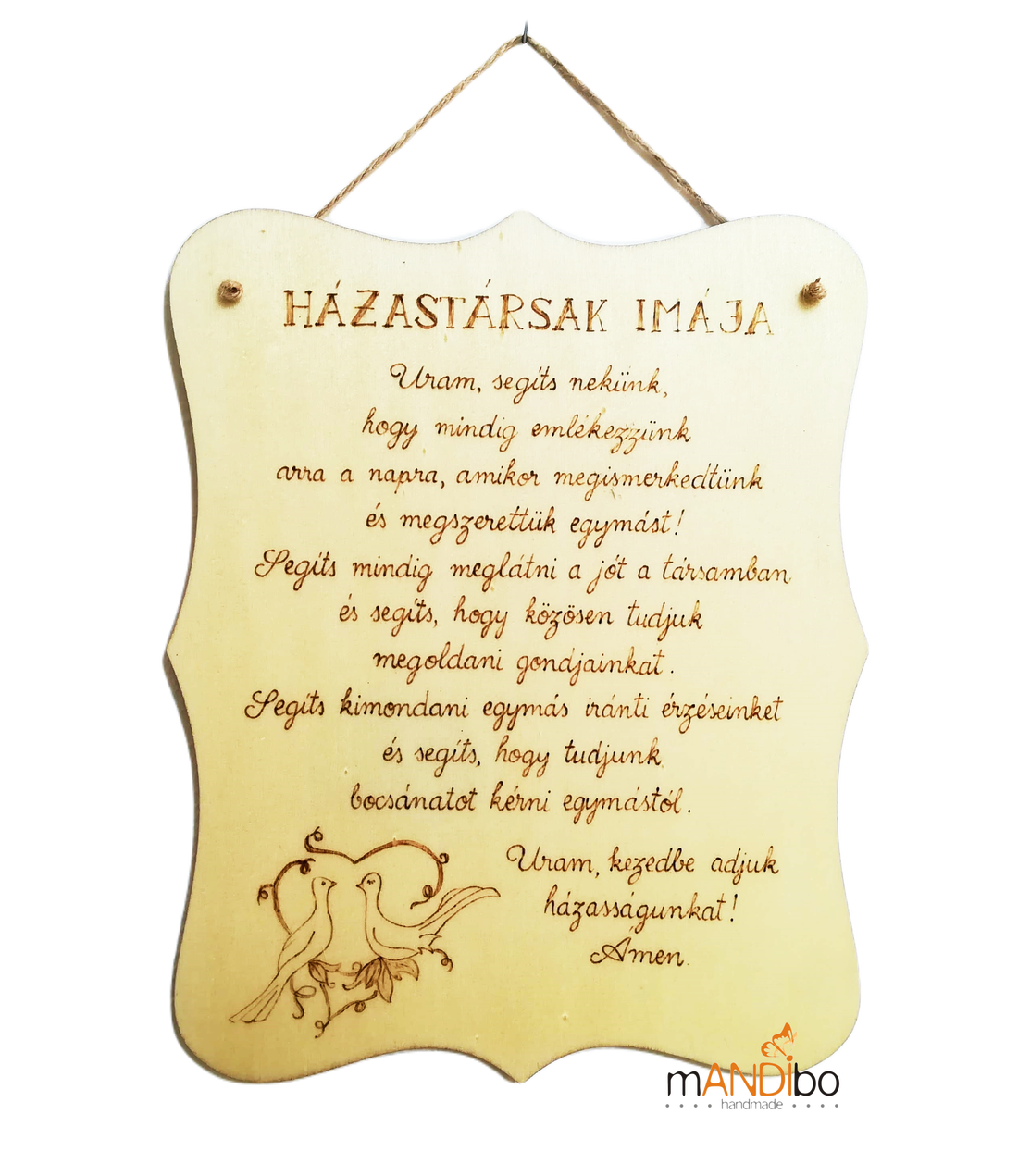 Tablita pirogravata - Decalogul casniciei - accesorii nuntă - materiale decor pentru nuntă - decorațiuni nuntă - Artynos.ro