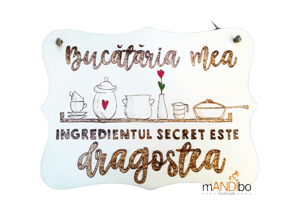 Tablita pirogravata - Bucataria mea - accesorii locuință - accesorii pentru echipamente de bucătărie - decorații de bucătărie - decorațiuni de bucătărie - Artynos.ro