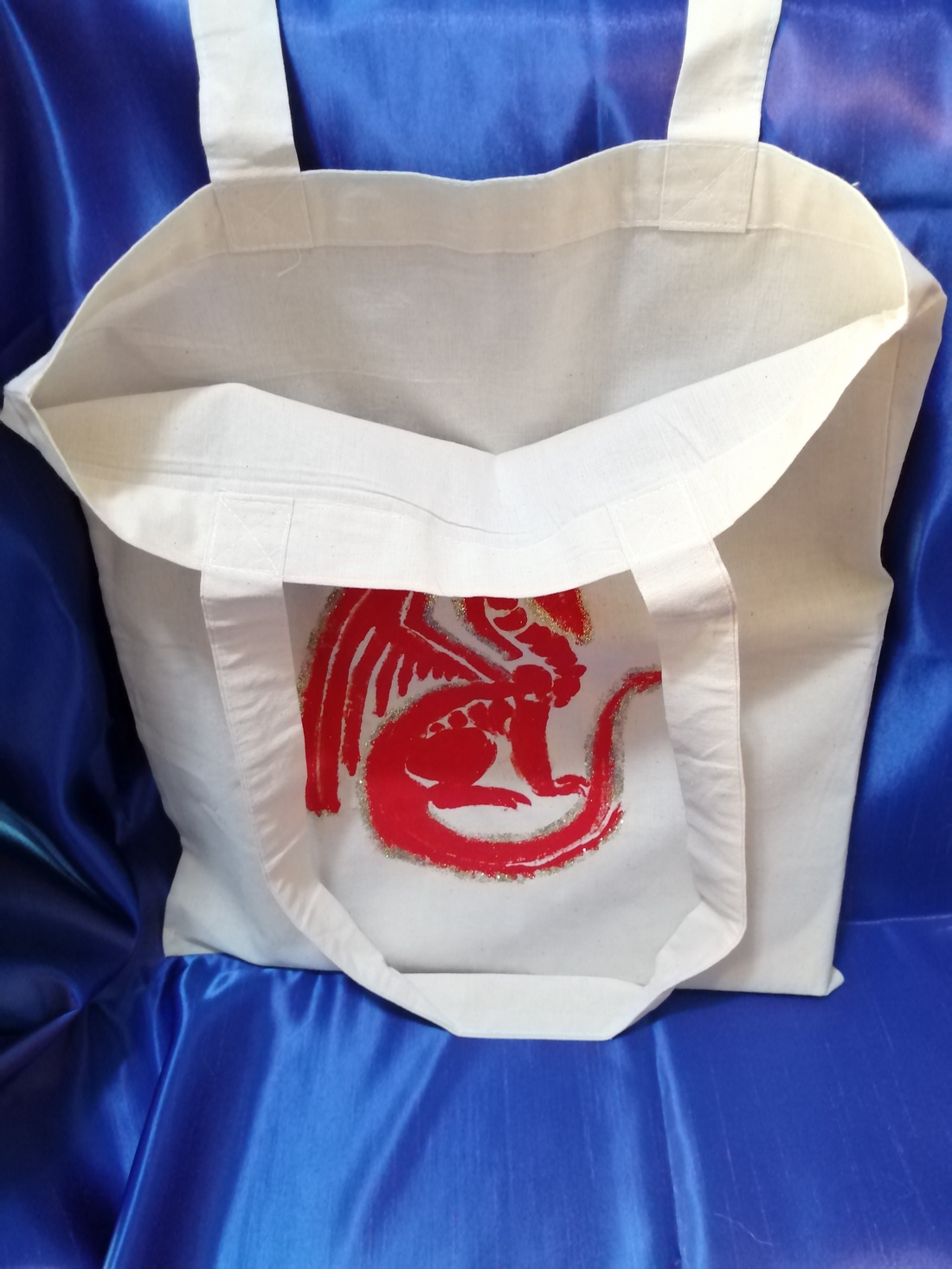 Sacoșă dragon roșu - genți și portofele - geantă pentru cumpărături - totebaguri - Artynos.ro