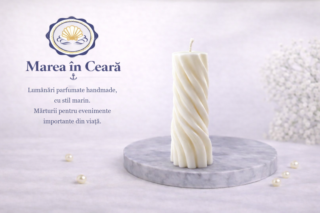Lumânare spirală handmade � decor elegant Marea în Ceară - accessorii și unelte - materie primă mixtă - lumânare - Artynos.ro