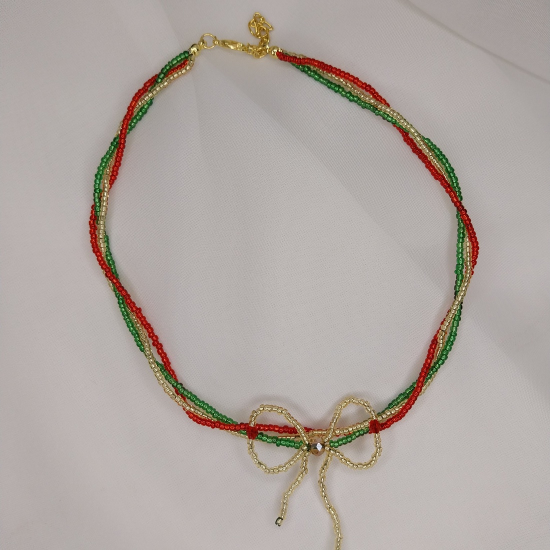 Choker cu fundita - crăciun - cadouri de moș crăciun - cadouri de moș crăciun - Artynos.ro