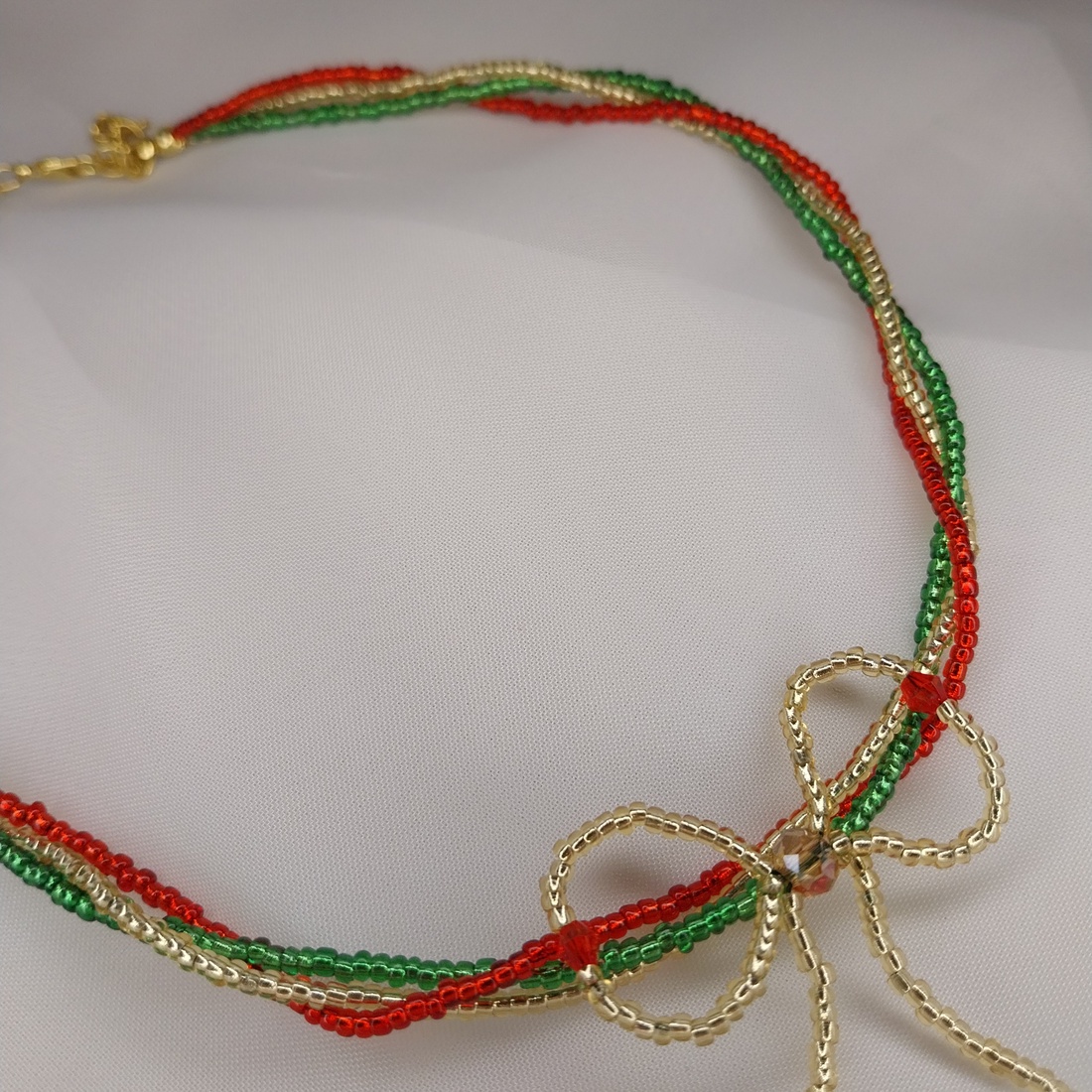 Choker cu fundita - crăciun - cadouri de moș crăciun - cadouri de moș crăciun - Artynos.ro