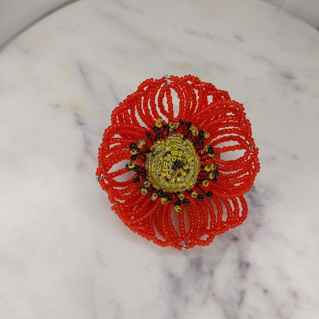 Mărțișor Broșă supradimensionată cu mac  - bijuterii - mărțișor - Artynos.ro