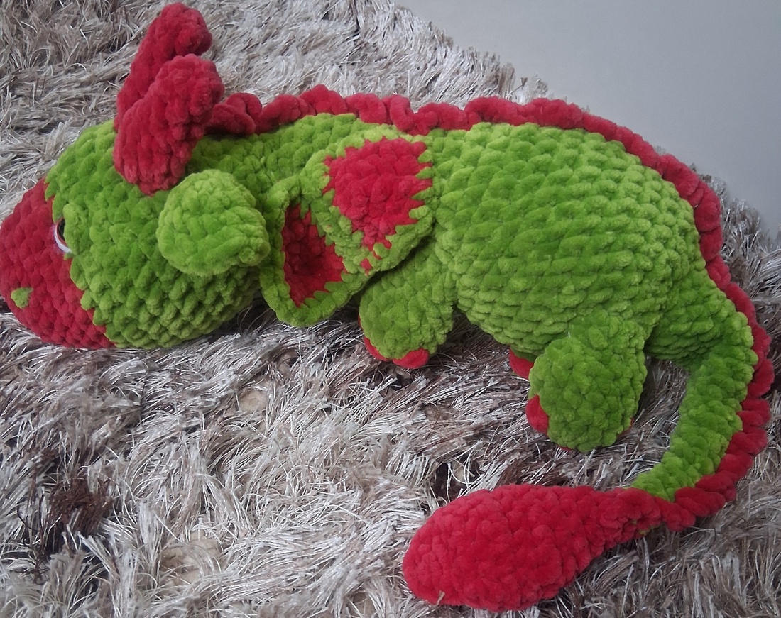 Dragon crosetat  - jucării și echipamente pentru copii - plușuri - dragon de pluș - Artynos.ro