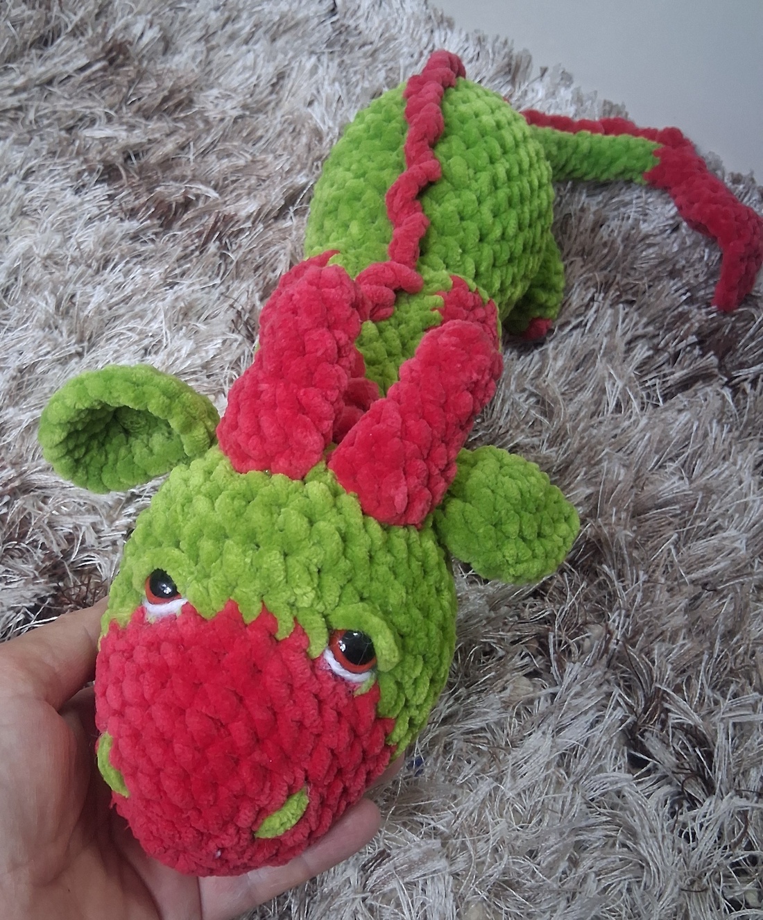 Dragon crosetat  - jucării și echipamente pentru copii - plușuri - dragon de pluș - Artynos.ro